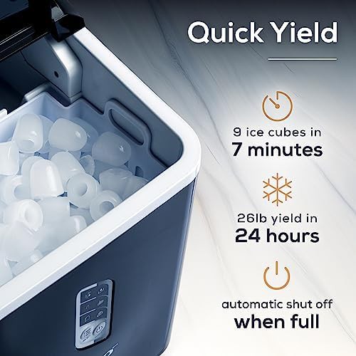 Black portable ice maker with LED panel — photo 3