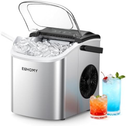 Silver Countertop Ice Maker with Handle