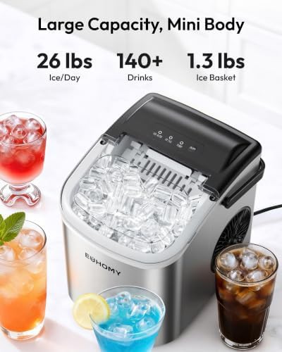 Silver Countertop Ice Maker with Handle — photo 3