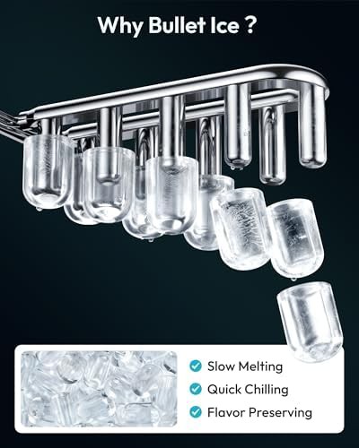 Silver Countertop Ice Maker with Handle — photo 4