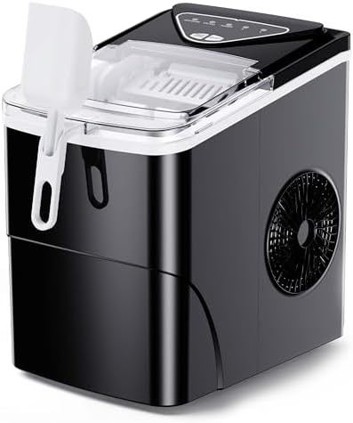 Black Compact Bullet Ice Maker Machine