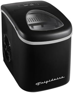 Black compact countertop ice machine 26 lbs