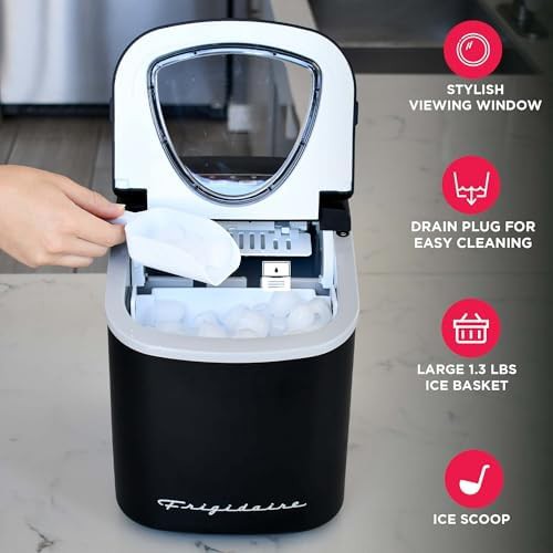 Black compact countertop ice machine 26 lbs — photo 4