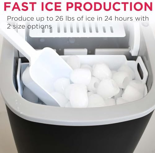 Black compact countertop ice machine 26 lbs — photo 5