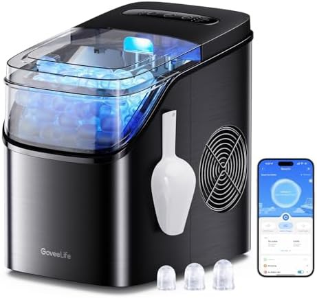 Black Smart Ice Maker with Voice Control