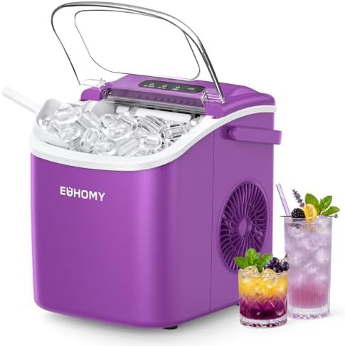Purple portable bullet ice maker machine