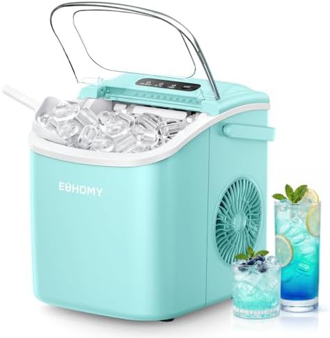 Green portable bullet ice maker machine