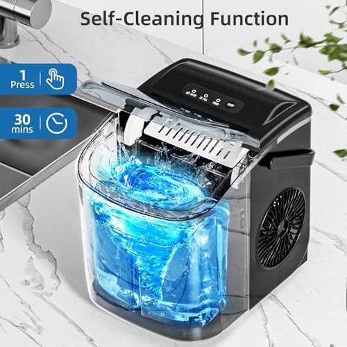 Portable Black Ice Maker with Carry Handle — photo 3