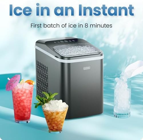 Black compact pebble ice machine 26 lbs — photo 3