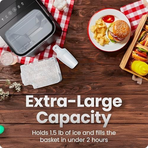 Black compact pebble ice machine 26 lbs — photo 4
