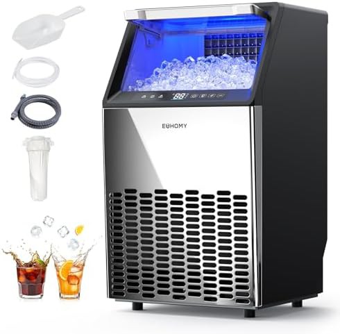 Mirror polished steel commercial ice machine