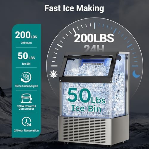 Commercial cube ice maker with 50lb storage bin — photo 5