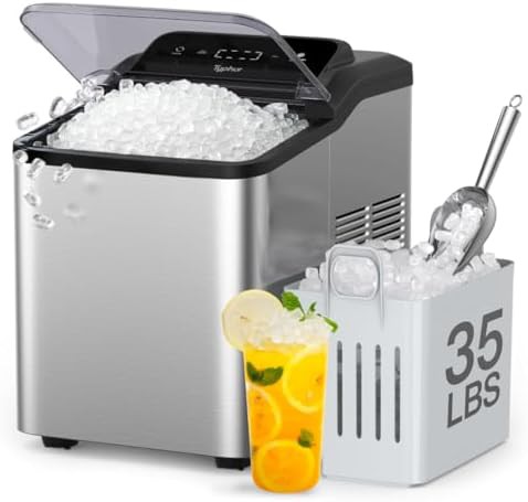 Stainless Steel Nugget Ice Maker 35lb
