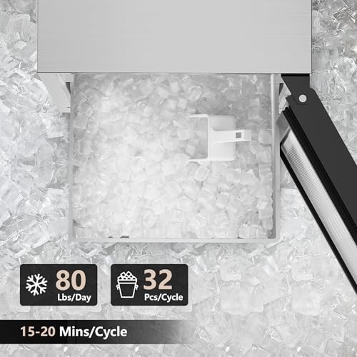 Stainless steel undercounter cube ice machine 80lbs — photo 3