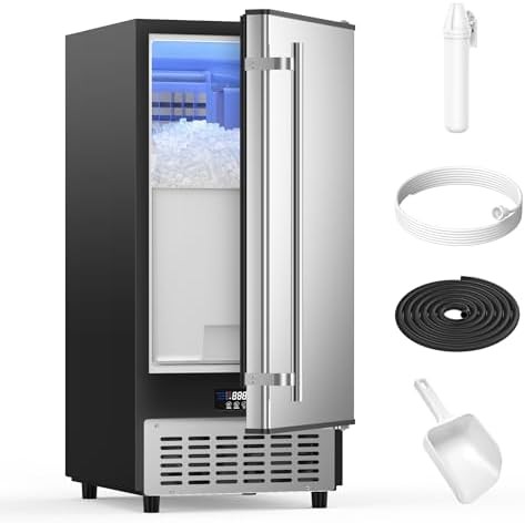 Outdoor undercounter clear ice maker 40lb storage