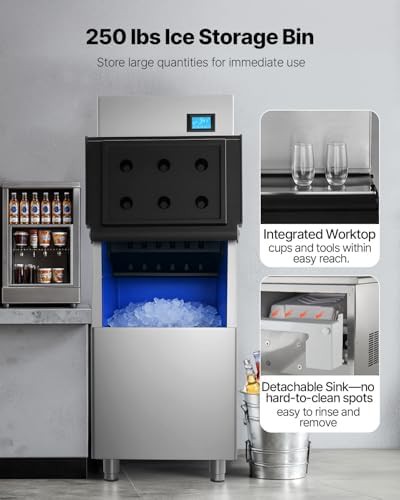 Commercial self cleaning ice maker with storage bin — photo 4