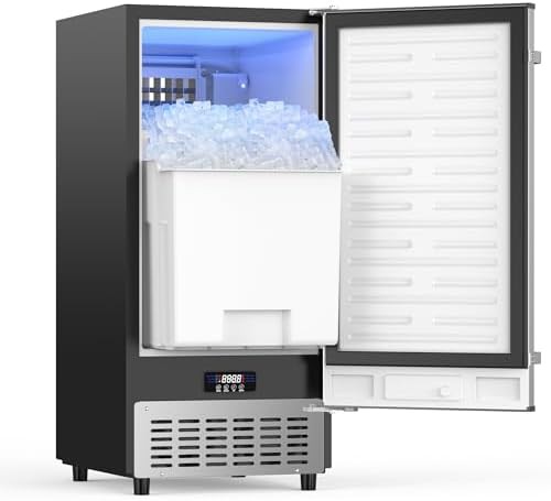 Stainless undercounter gravity drain ice maker 120lbs