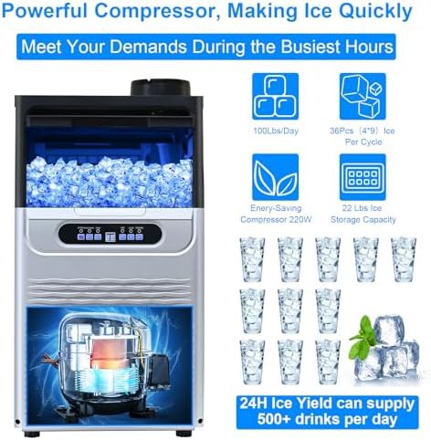 Countertop Cube Ice Maker with Self Cleaning — photo 5