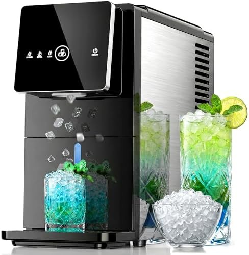 Black Nugget Ice Maker with Self Cleaning