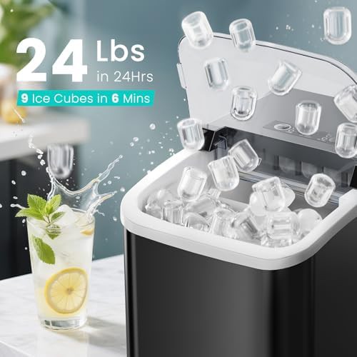Black Portable Ice Maker with Carry Handle — photo 3
