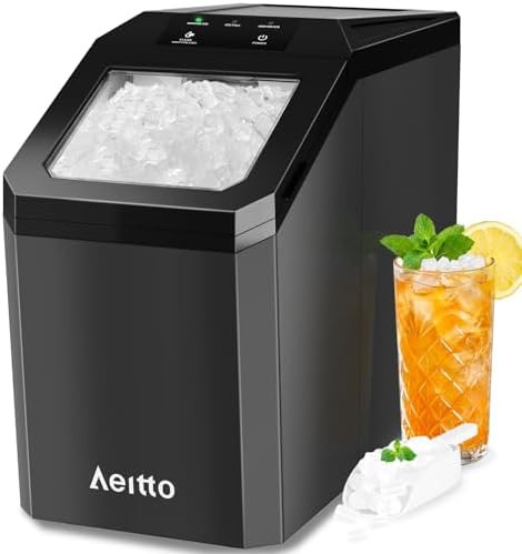 Black Nugget Ice Maker with Self Cleaning