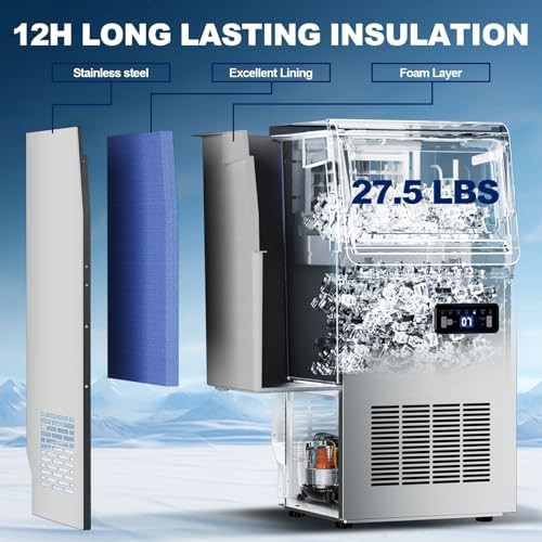 Stainless steel commercial countertop ice maker 109 lbs — photo 3