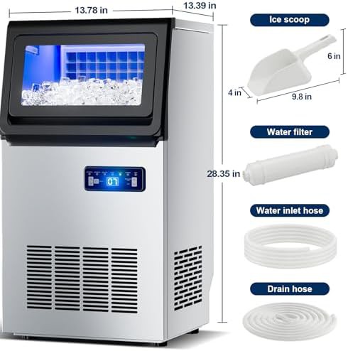 Stainless steel commercial countertop ice maker 109 lbs — photo 4