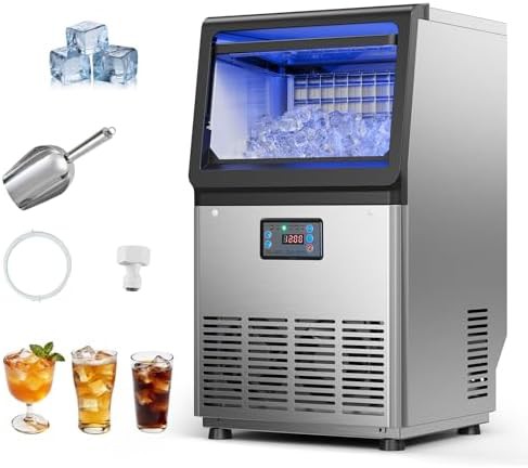 Freestanding Cube Ice Maker with 80 Pound Output