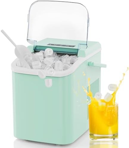 Compact countertop ice machine with handle