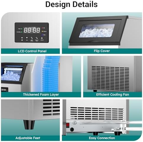 Stainless steel undercounter commercial ice machine — photo 4