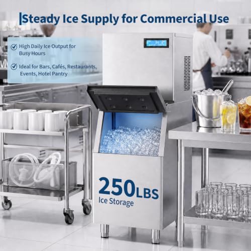 Industrial cube ice machine with 250 lbs bin — photo 4
