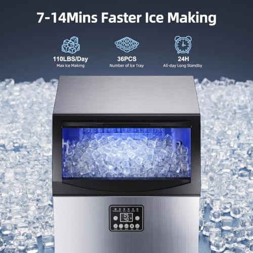 Stainless Steel 110lb Commercial Ice Maker — photo 5