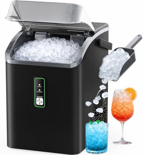 Nugget ice maker with carry handle