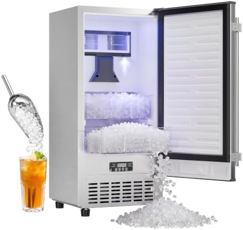 Nugget pebble ice maker with double baskets